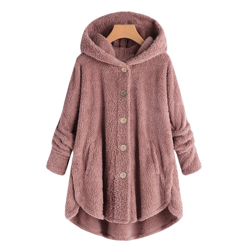 20# Women Plus Size Button Plush Tops Hooded Loose Cardigan Wool Coat Winter Jacket Fashion High Quality Wool Trench Coat, Pink
20# Women Plus Size Button Plush Tops Hooded Loose Cardigan Wool Coat Winter Jacket Fashion High Quality Wool Trench Coat, Pink