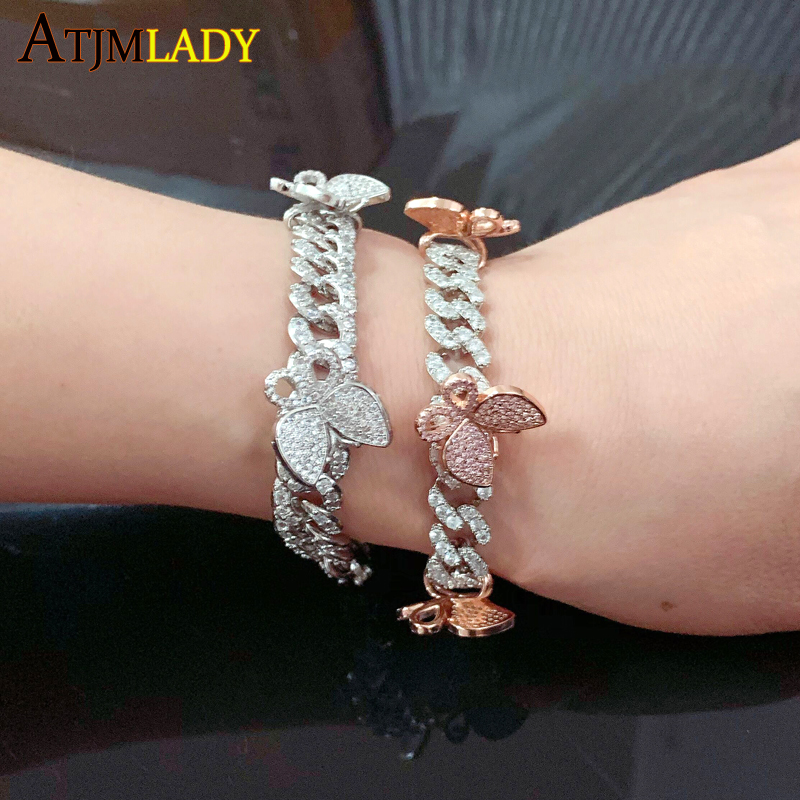 2020 iced out bling cz Cubic Zircon women jewelry hip hop rock Miami cuban link chain rose color pink butterfly bracelet
2020 iced out bling cz Cubic Zircon women jewelry hip hop rock Miami cuban link chain rose color pink butterfly bracelet