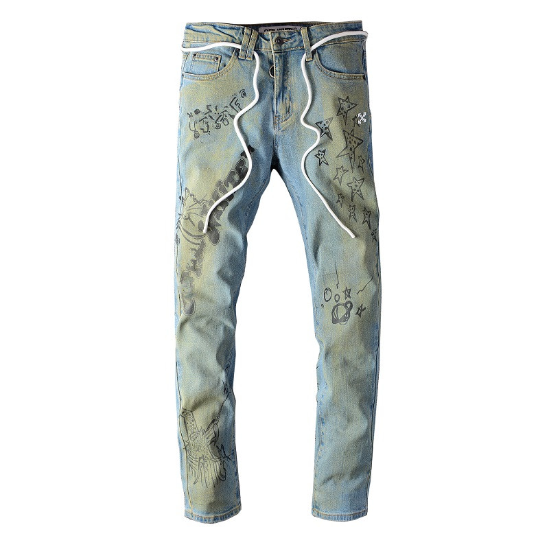 New Arrival Mens Designer Blue Jeans Style High Street Letter Graffiti Arts Jeans Fashion Classic Designer Mens Pant Top Quality Size -40
New Arrival Mens Designer Blue Jeans Style High Street Letter Graffiti Arts Jeans Fashion Classic Designer Mens Pant Top Quality Size -40