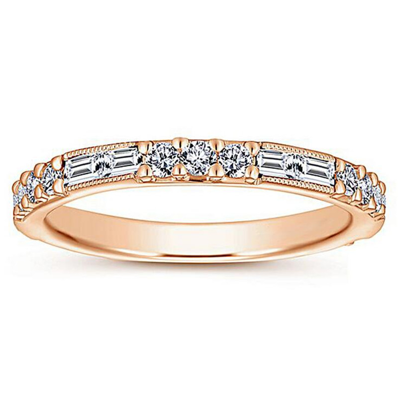 Choucong Fashion Jewelry 925 Sterling Silver Princess Cut White Topaz CZ Diamond Promise Women Wedding Engagement Band Ring For Lovers' Gift