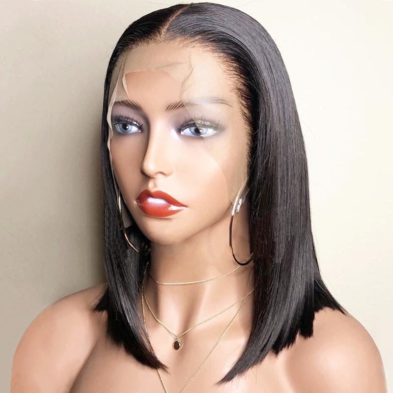 #2 Dark Brown Color 13*4 Straight Black Short Bob Synthetic 180% Lace Front Wigs with Side Part Heat Fiber Realistic 1B Color, Color 2
#2 Dark Brown Color 13*4 Straight Black Short Bob Synthetic 180% Lace Front Wigs with Side Part Heat Fiber Realistic 1B Color, Color 2
