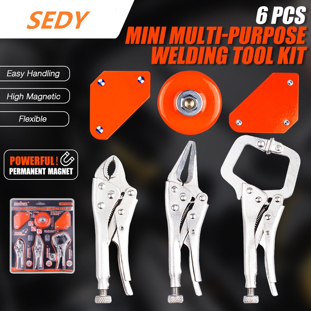 SEDY Carbon Steel Welding Tool Adjustable Jaw Pliers C Clamp Holder Locking Mole Vice Grips Forceps Welding Hand Tool Set
SEDY Carbon Steel Welding Tool Adjustable Jaw Pliers C Clamp Holder Locking Mole Vice Grips Forceps Welding Hand Tool Set