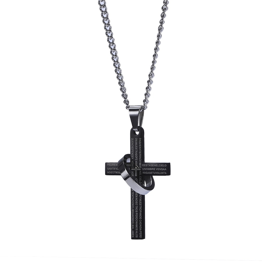 Fashion Mens Silver Chain Bible Ring Cross Pendant Necklace Hip Hop Jewelry Stainless Steel Link Chains Punk Black Necklaces For Men Gifts
Fashion Mens Silver Chain Bible Ring Cross Pendant Necklace Hip Hop Jewelry Stainless Steel Link Chains Punk Black Necklaces For Men Gifts