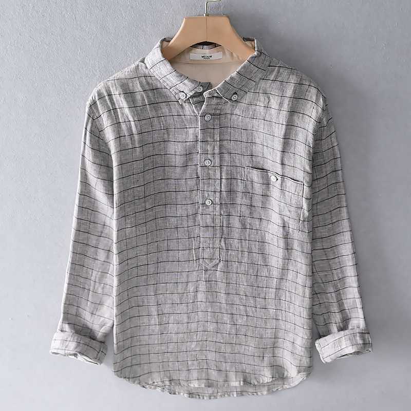 2020 Spring and summer long-sleeved linen shirt men plaid brand shirts for men casual fashion shirt mens chemise camisa, Gray
2020 Spring and summer long-sleeved linen shirt men plaid brand shirts for men casual fashion shirt mens chemise camisa, Gray