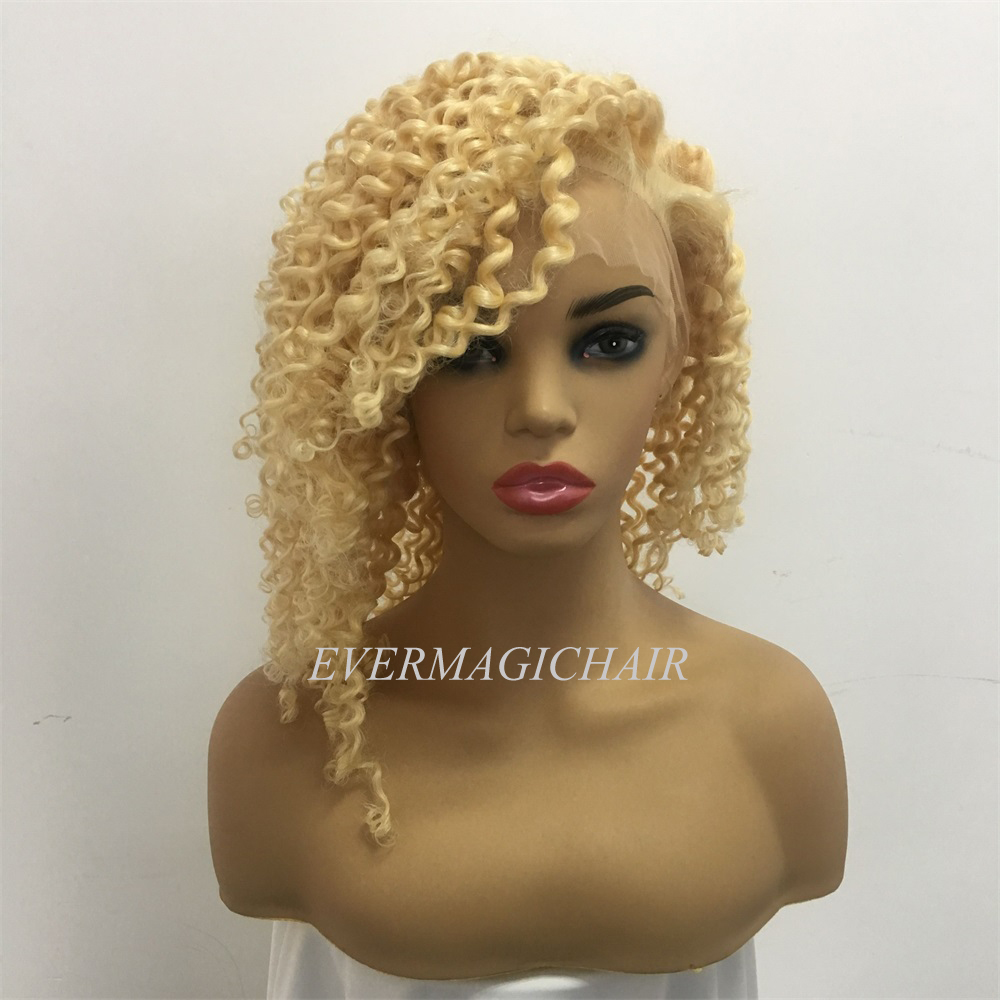 613 blonde full lace wig human hair curly Brazilian Virgin Human Hair 150 Density Lace Front wig With Baby Hair Glueless