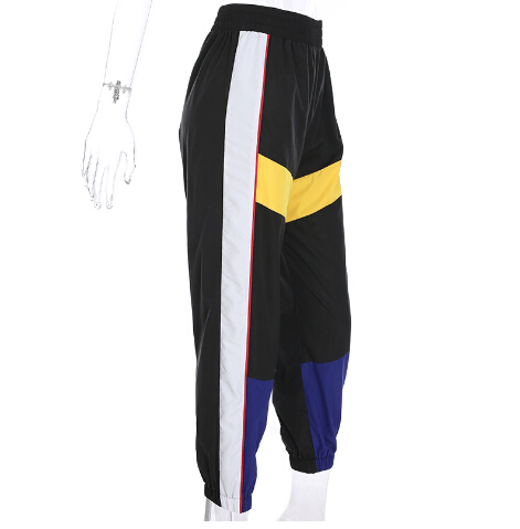 High Waist Patchwork Black Pencil Streetwear Cargo Pants Loose Jogger Trousers Women Sweatpants B3