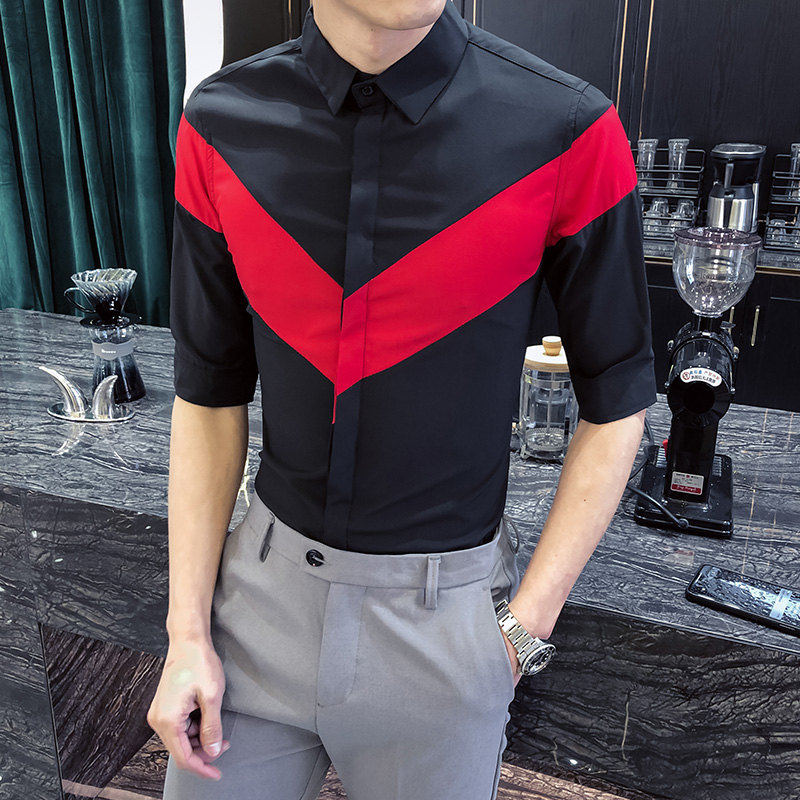 High Quality Plus Size Men Casual Shirt Fashion 2020 Summer Half Sleeve Men's Social Shirts Patchwork Color Slim Fit Tuxedo 5XL, Black
High Quality Plus Size Men Casual Shirt Fashion 2020 Summer Half Sleeve Men's Social Shirts Patchwork Color Slim Fit Tuxedo 5XL, Black