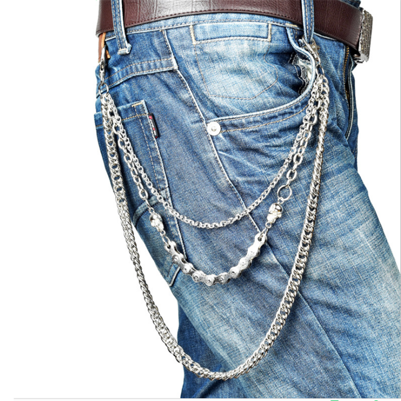 Layer Waist Punk Wallet Chain Silver Men's Keychains Skull Biker Link Hook Trousers Pant Belt Chain Fashion Jewelry For Boys, Slivery;golden
Layer Waist Punk Wallet Chain Silver Men's Keychains Skull Biker Link Hook Trousers Pant Belt Chain Fashion Jewelry For Boys, Slivery;golden