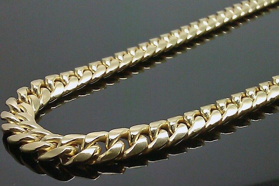 Real 10K Yellow Gold Miami Cuban Link Chain 8mm 24 inch012