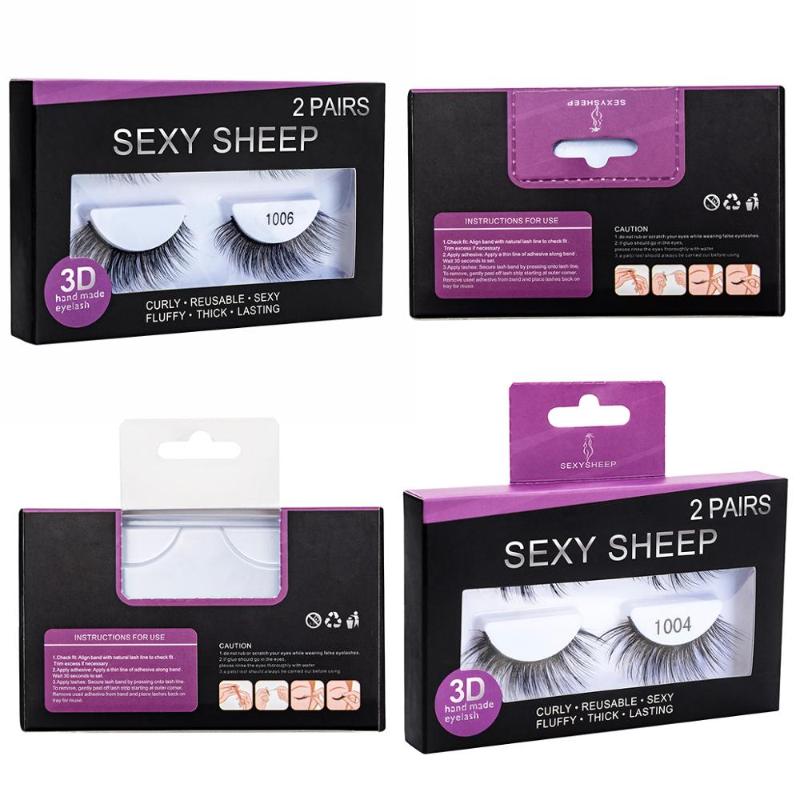 SEXYSHEEP 2 Pairs Natural False Eyelashes Fake Lashes Long Makeup 3d Mink Lashes Eyelash Extension Mink Eyelashes For Beauty