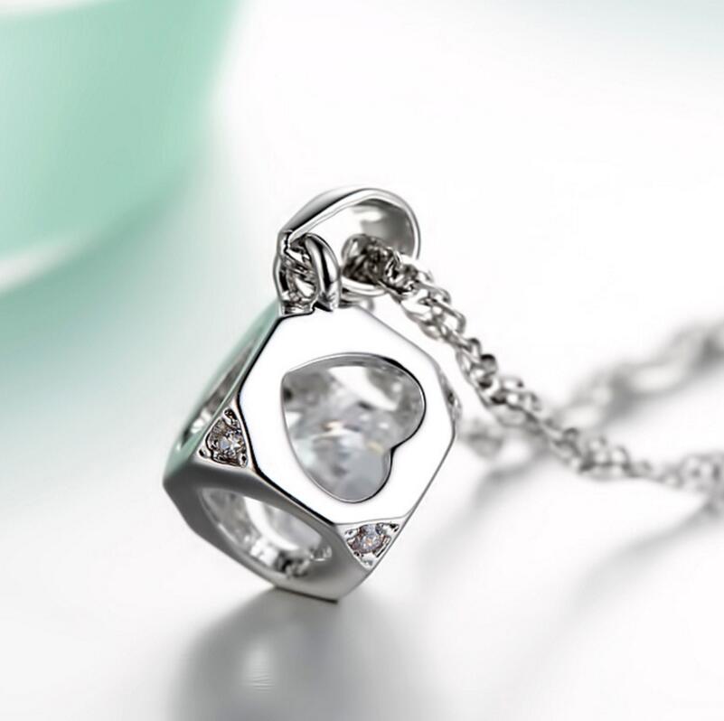Wholesale-(without chain) Men's / Women's lovers gifts 925 sterling silver pendant necklace love cube Hypoallergenic jewelry