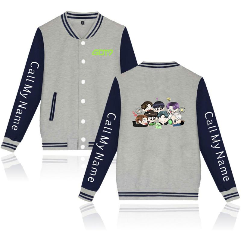 Kpop GOT7 Cartoon Custom Printed Tracksuit Women/Men Jackets Long Sleeve Baseball Jacket Harajuku Casual Streetwear Clothes, Black
Kpop GOT7 Cartoon Custom Printed Tracksuit Women/Men Jackets Long Sleeve Baseball Jacket Harajuku Casual Streetwear Clothes, Black
