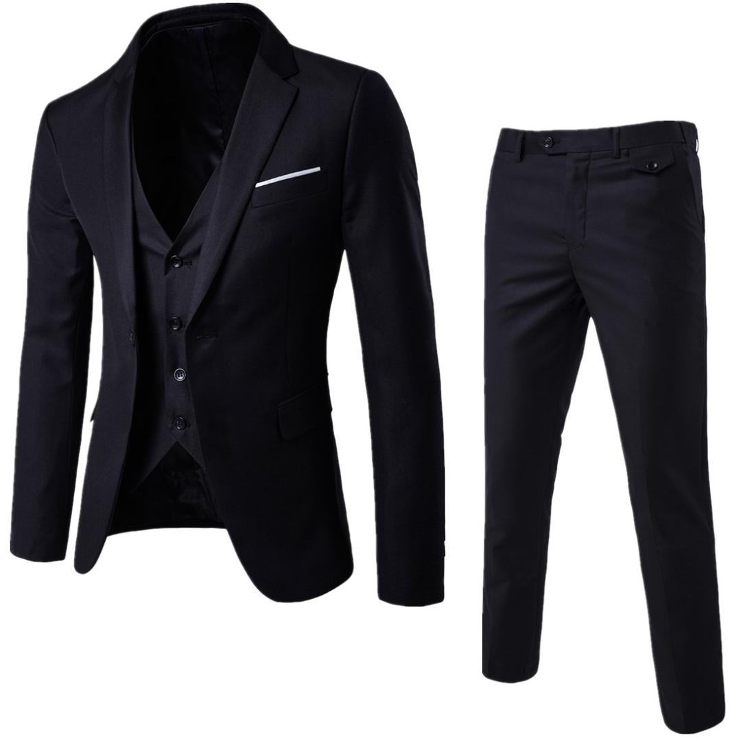 Hot Man Suit Business Formal Leisure Dress Slim Fit Waistcoat Three-Piece Groom Best Men's Suits & Blazers B3