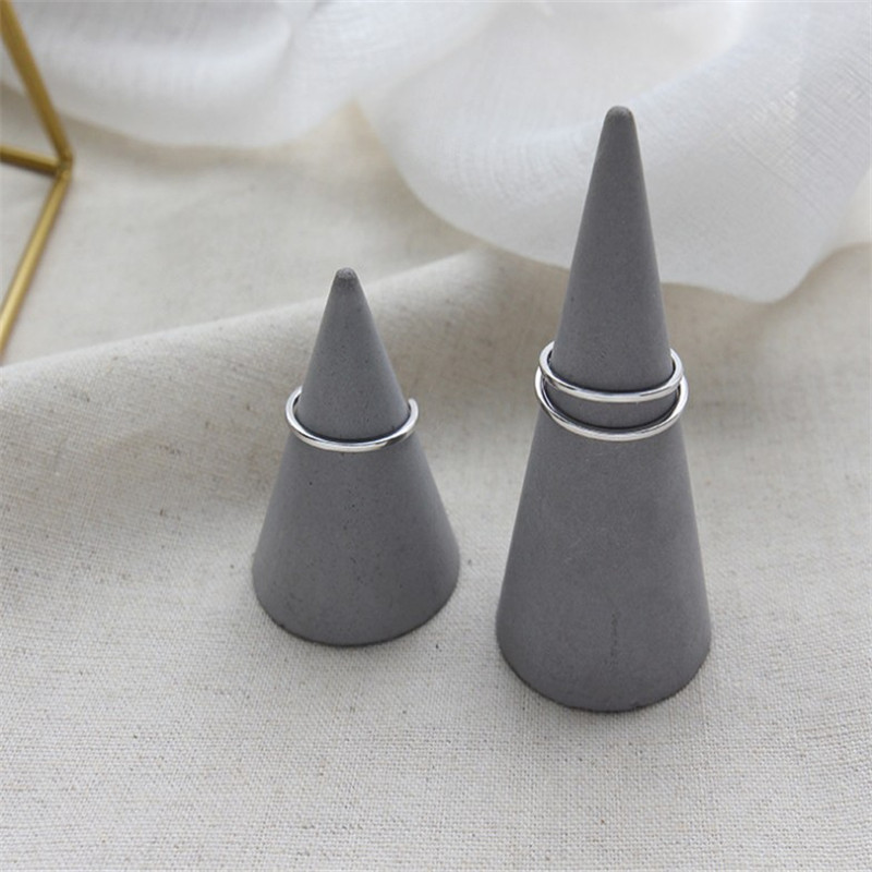 New Simple Authentic 925 Sterling Silver Open Size Rings For Women Smooth Plain Adjustable Ring Fine Jewelry