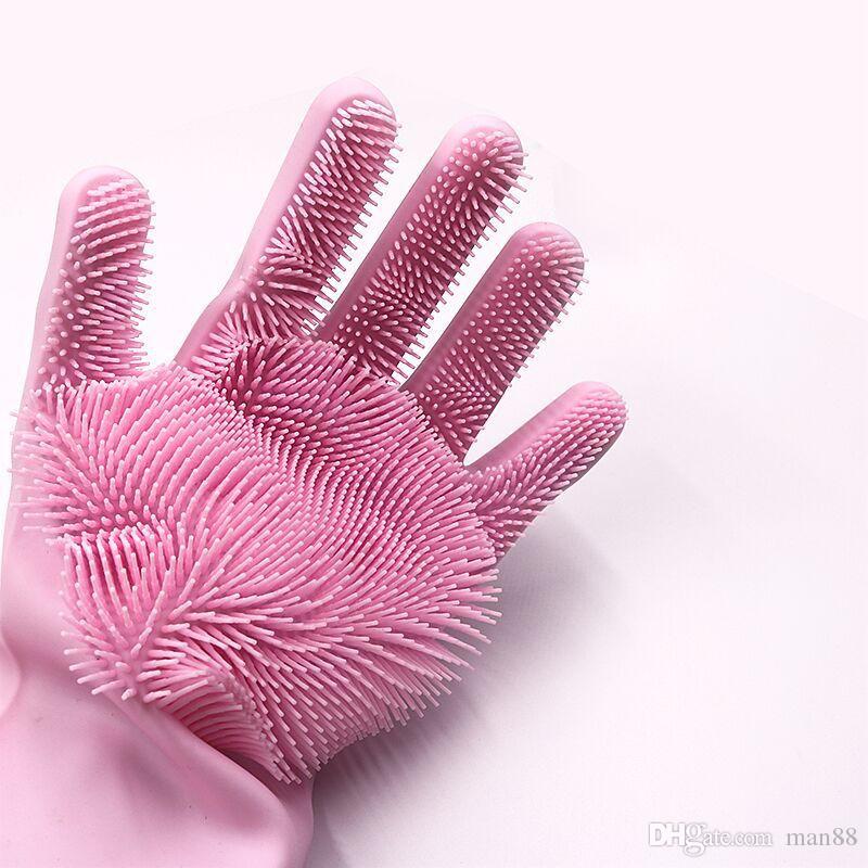 Silicone dishwashing gloves dishwashing brush housework gloves kitchen cleaning gloves