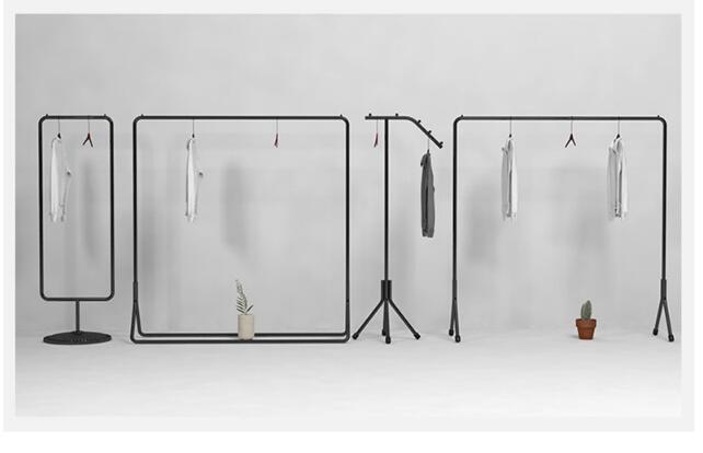 clothing display rack Bedroom Furniture Nordic Iron Art Garment Frame Simple Creative Lichen Hat Black Hanging Racks