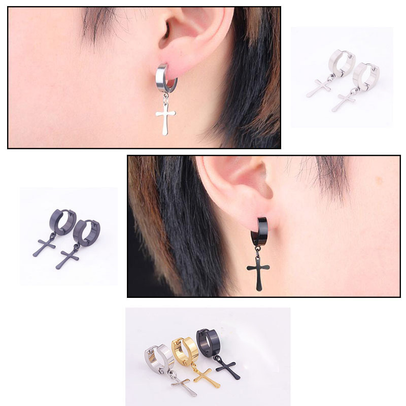 9 pairs/set Hip Hop Stud Hoop Earrings New Style Punk Stainless Steel Earrings Jewelry Wholesale