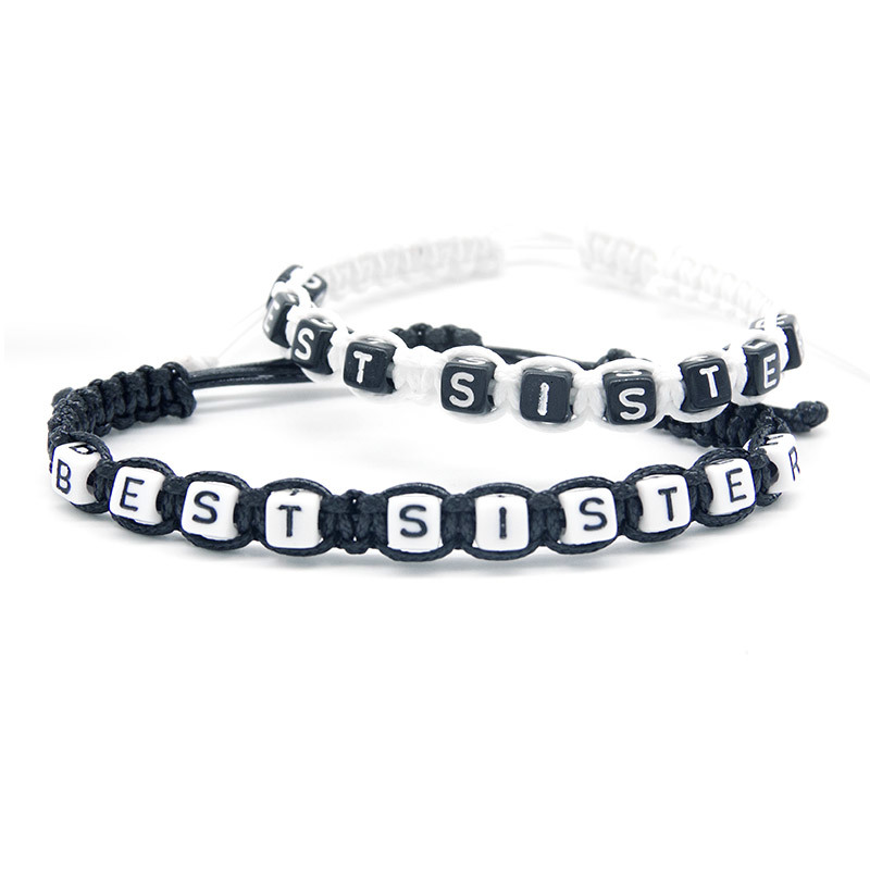 1pcs Warm Best Sister Artificial Charm Bracelets Rope Chain Infinity Adjust Size For Sisters Beaded Jewelry Gifts Crafts