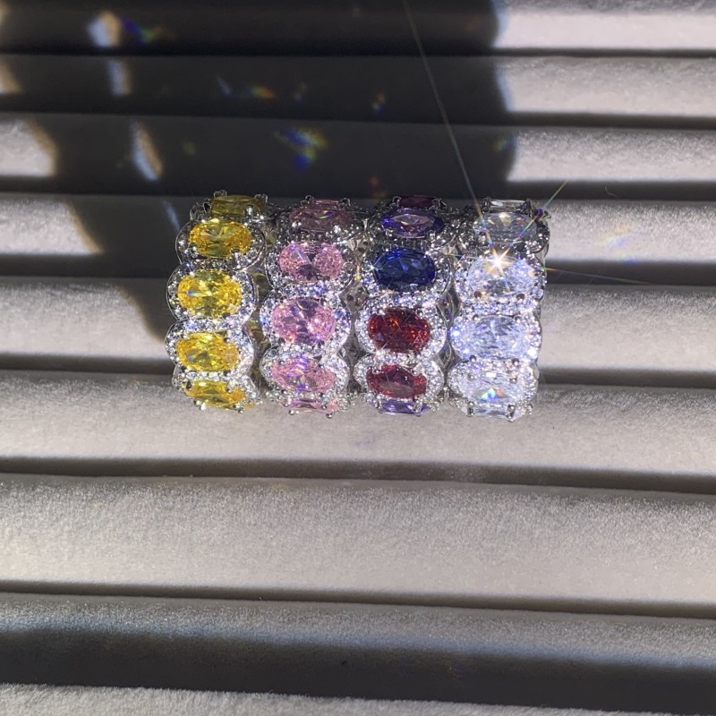 Sparkg : Sterg Sier Multi Topaz CZ Dia Gemstone Promise Ring for Women