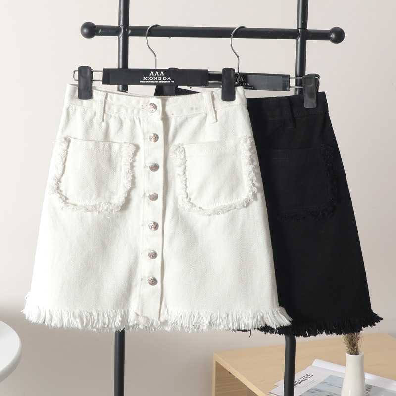 Women' Slim A- Line Summer Black And White Denim Skirt Button High Waist Pockets Summer Skirts Clothes For Female
Women' Slim A- Line Summer Black And White Denim Skirt Button High Waist Pockets Summer Skirts Clothes For Female