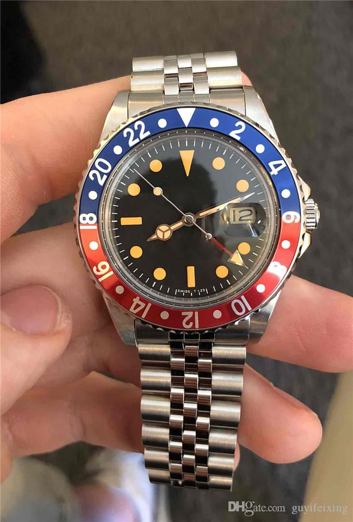 Latest Hot sale Luxury Men Watch 40mm Vintage GMT 1675 Pepsi Red Blue Two-Tones Asia Sapphire 2813 Mechanical Automatic Mens Steel Watches
Latest Hot sale Luxury Men Watch 40mm Vintage GMT 1675 Pepsi Red Blue Two-Tones Asia Sapphire 2813 Mechanical Automatic Mens Steel Watches