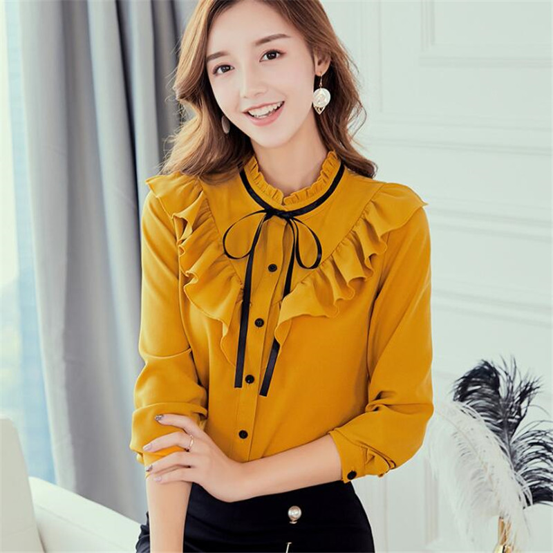 2019 woman sprig summer sollid shirt with New style fashion Long sleeve Stand collar Chiffon shirt, White
2019 woman sprig summer sollid shirt with New style fashion Long sleeve Stand collar Chiffon shirt, White