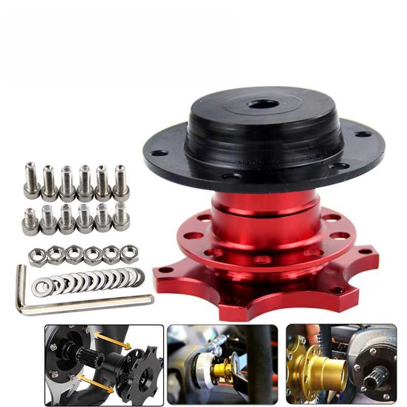 Car Steering Wheel Quick Release Hub Boss Kit Quick Release Steering Wheel Adapter For 6 Hole Steering Wheel Hub