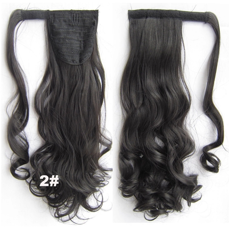 Body wave wrap around pony tail hairpiece with elastic.drawstring indian hair curly wavy ponytail hair extension 120g 14inch