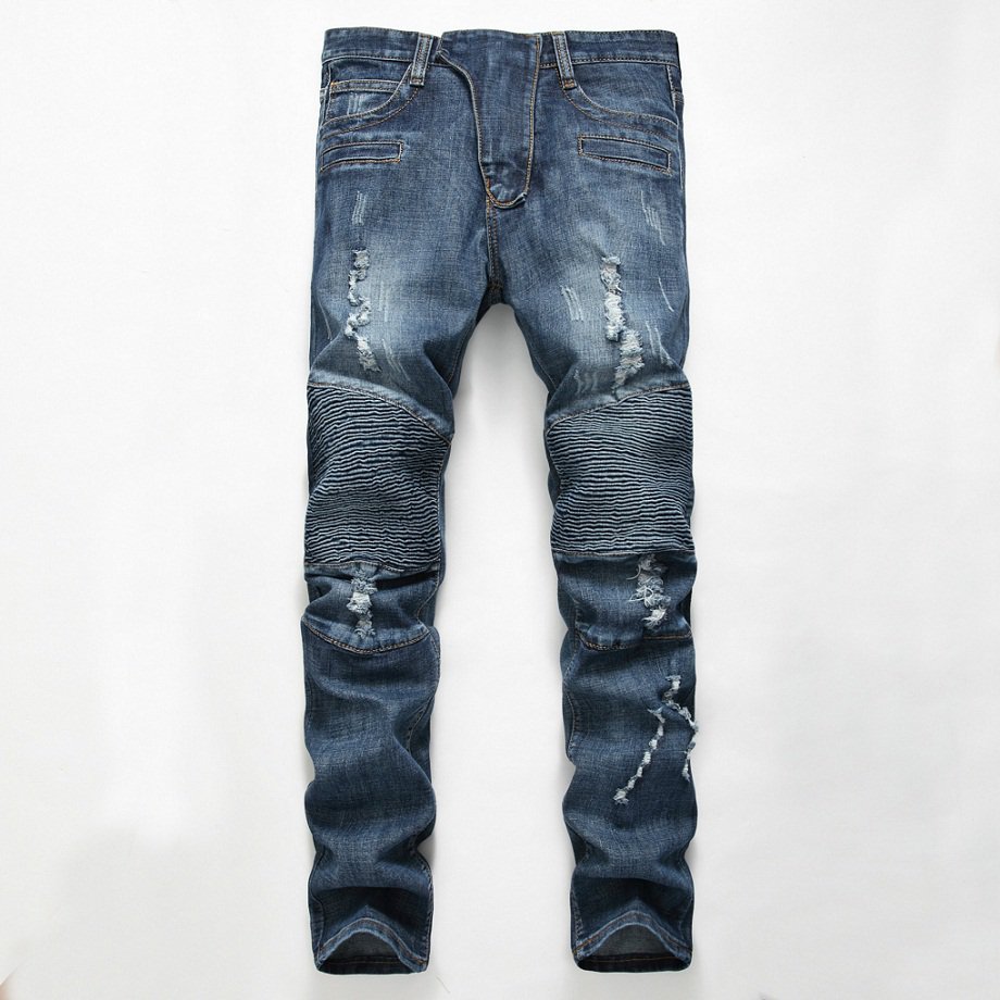 Men's ripped jeans new designer long regular trousers creased mid-rise straight pants with holes distressed light jeans free shipping, Army green
Men's ripped jeans new designer long regular trousers creased mid-rise straight pants with holes distressed light jeans free shipping, Army green