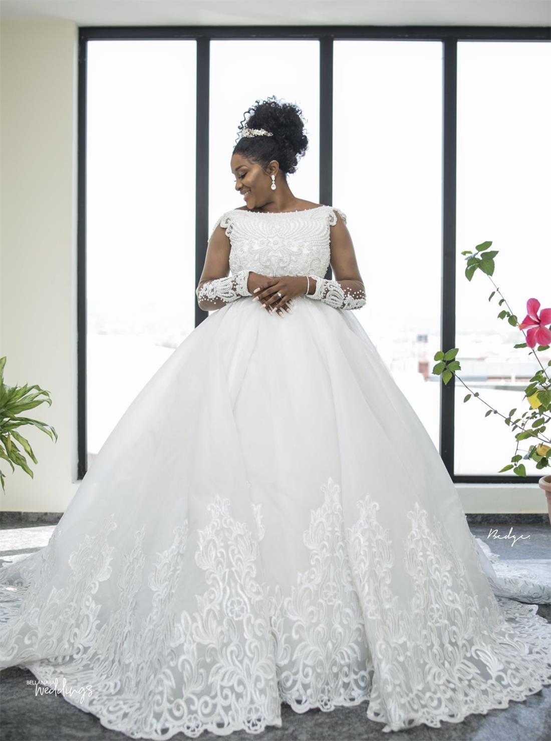 plus size wedding dresses long sleeve lace pearls tulle a line country wedding dress robe de marie african bridal gowns