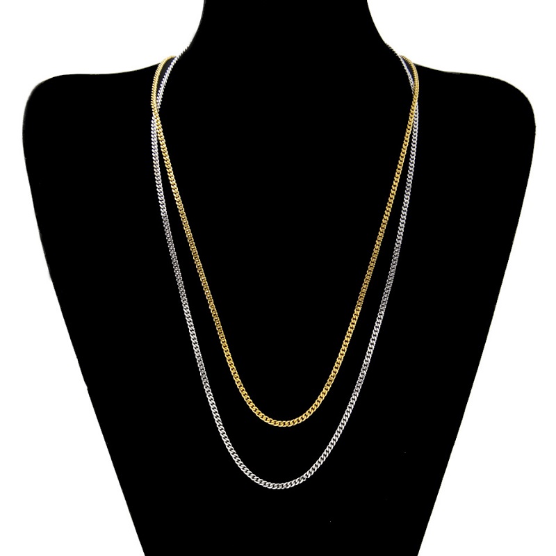 New Sier Miami Cuban Link Mens Hip Hop Gold Chain Necklaces Jewelry