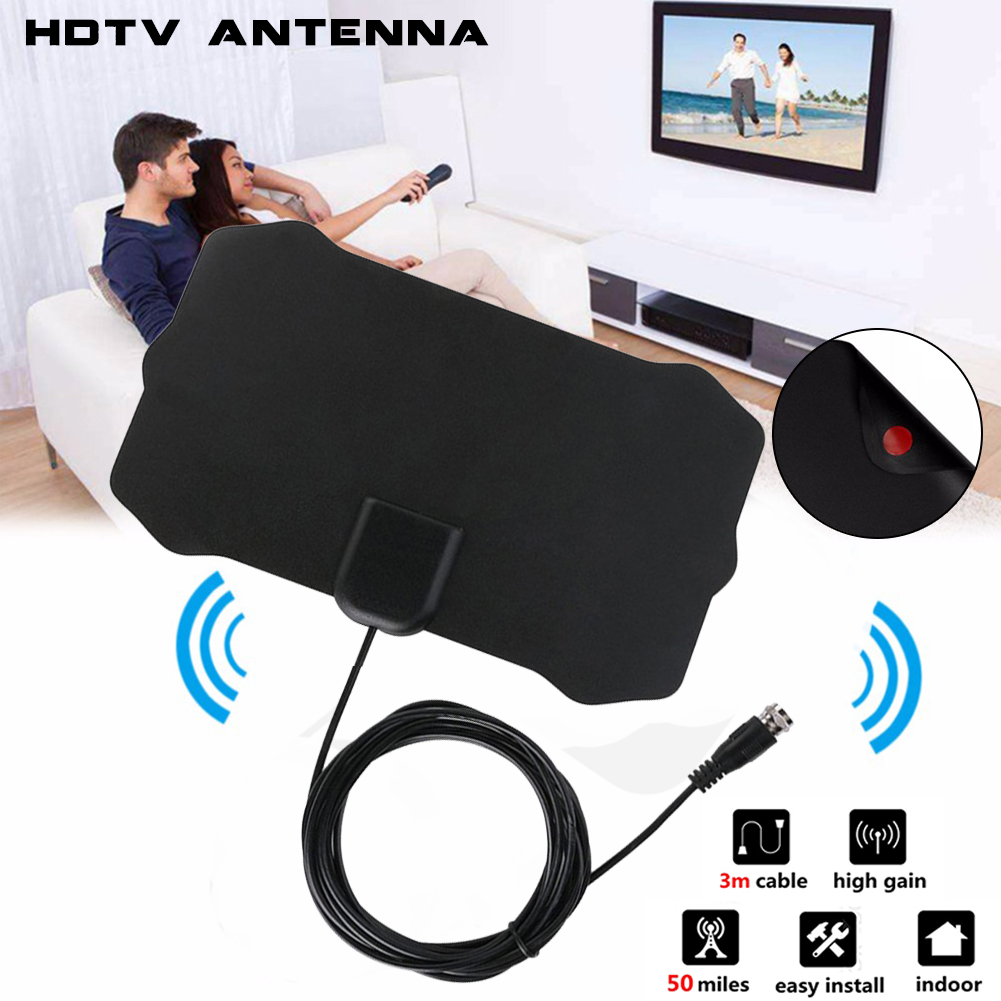 50 Miles 1080P Indoor Digital TV HDTV Antenna Radius Surf TV Fox Antennas Receiver Amplifier Mini DVB-T/T2 Aerial UHF VHF