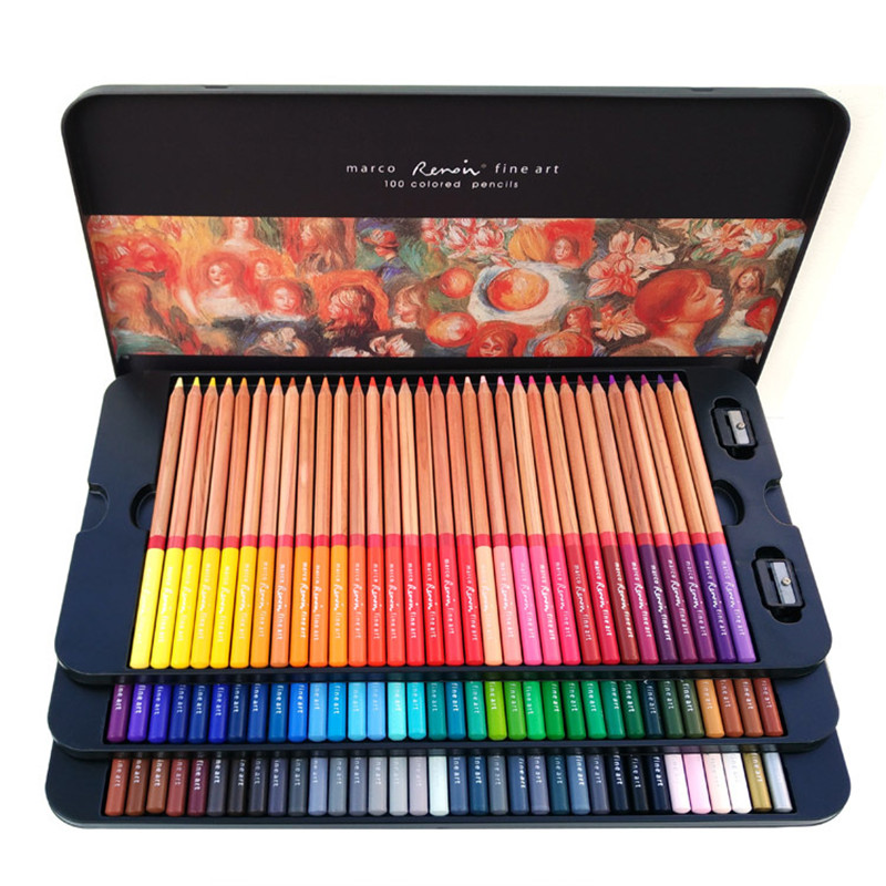 Marco Renoir 24/36/48/72/100 Colors Pencil Set Painting Pens with boxes profesionales Crayons Colouring Drawing Pencils Set Wholesale, Black;red
Marco Renoir 24/36/48/72/100 Colors Pencil Set Painting Pens with boxes profesionales Crayons Colouring Drawing Pencils Set Wholesale, Black;red