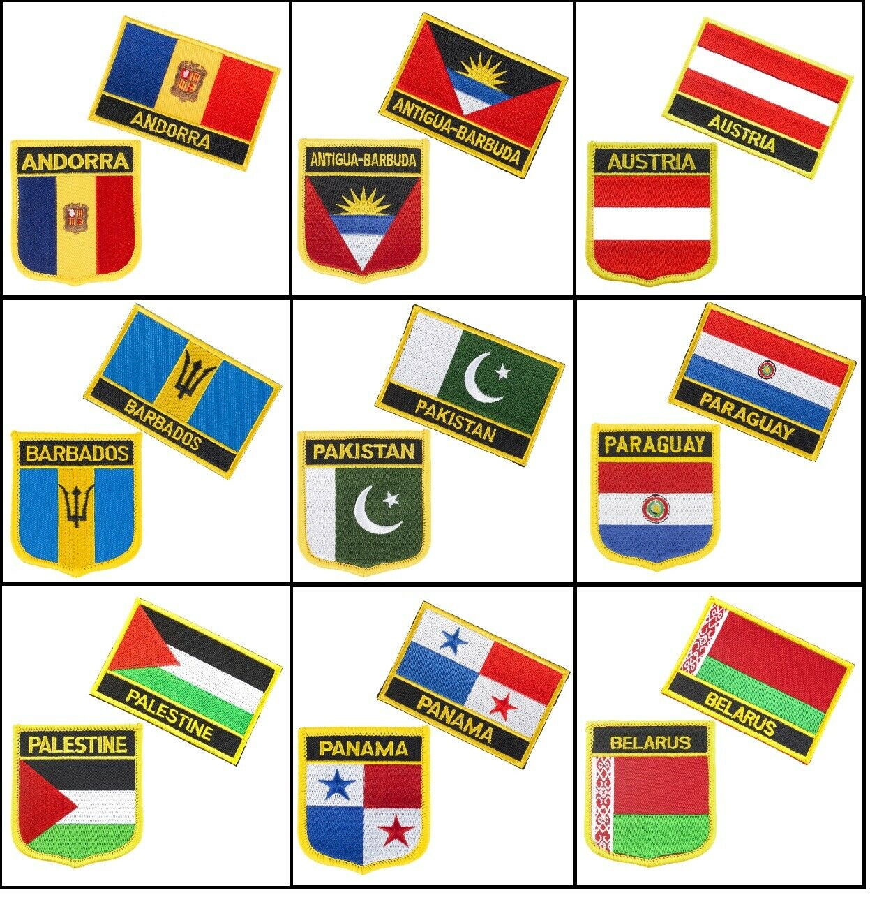 Andorra Antigua Austria Barbados Pakistan Paraguay Palestine Panama Belarus Embroidery Iron on Patches BadgesSaint Lucia, Gray
Andorra Antigua Austria Barbados Pakistan Paraguay Palestine Panama Belarus Embroidery Iron on Patches BadgesSaint Lucia, Gray