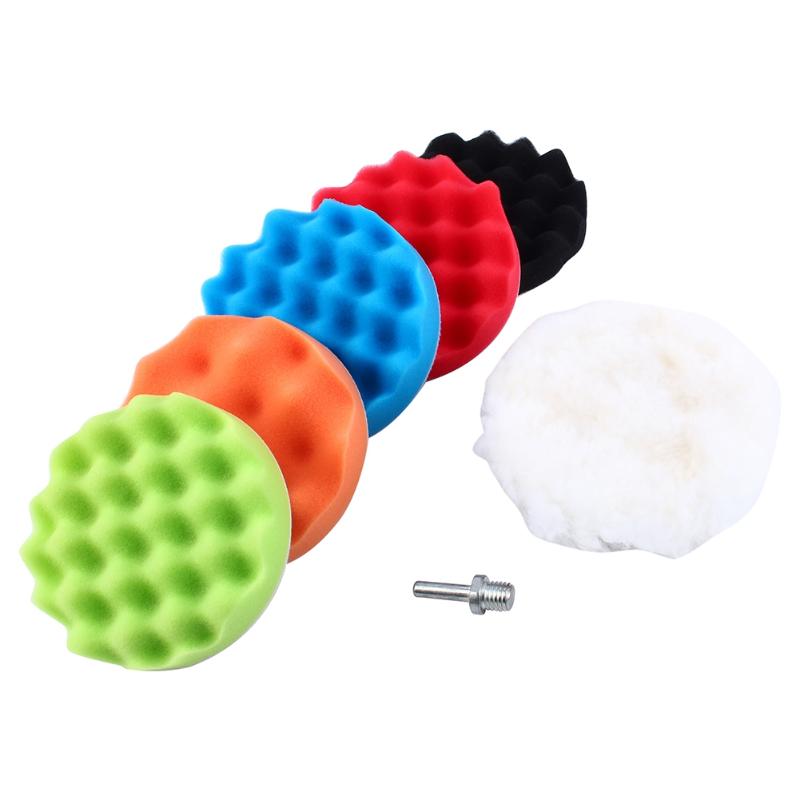 7pcs Car Polishing Waxing Sponge Round Buffing Pads Kits With M10/14 Drill Adapter Wool Polisher For Car Maintenance Cleaning
7pcs Car Polishing Waxing Sponge Round Buffing Pads Kits With M10/14 Drill Adapter Wool Polisher For Car Maintenance Cleaning