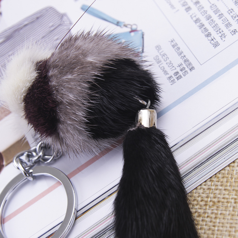 New Cute Fluffy Fox Ball Key Chain Keyrings Pompom Fox Fur Charm Keychain Car Bag Key Ring Women Jewelry