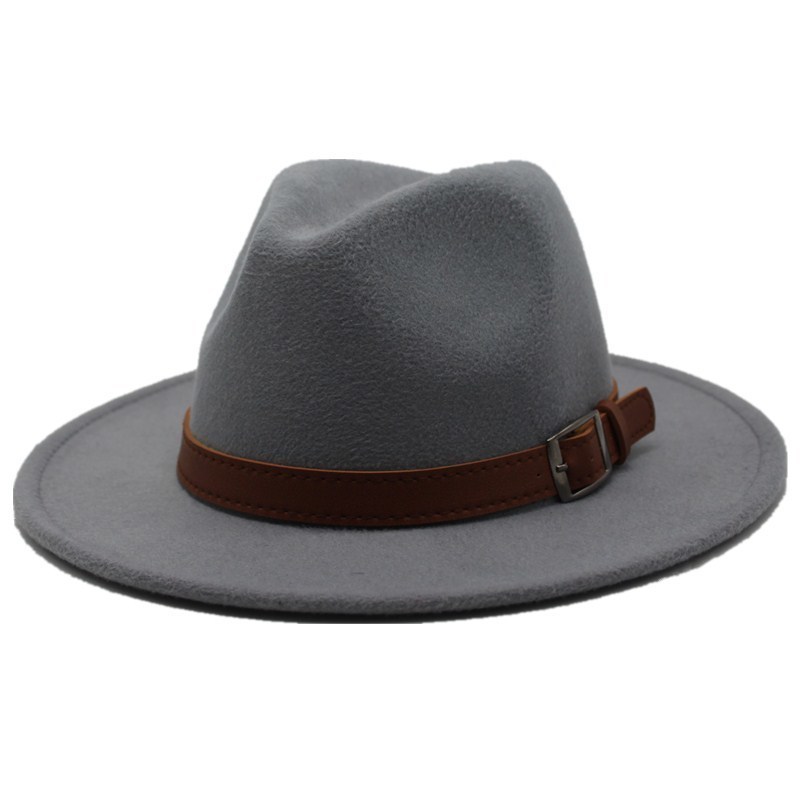 Seioum Special Felt Hat Men Fedora Hats with Belt Women Vintage Trilby Caps Wool Fedora Warm Jazz Hat Chapeau Femme feutre D19011102