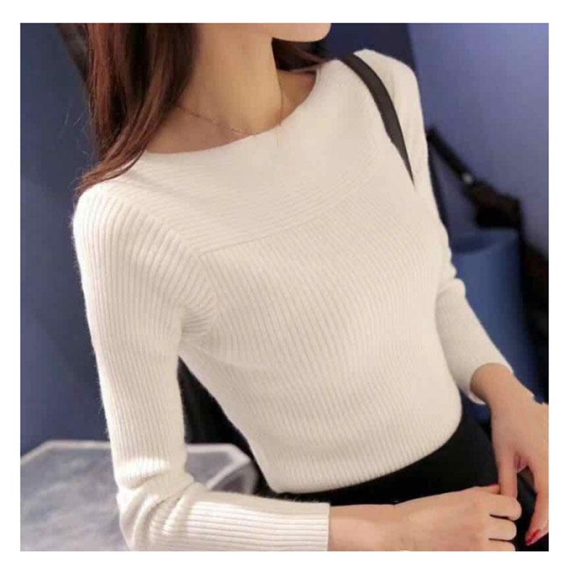 Fashion Bateau Neck Long Sleeve Sweater Women Simple Knitted Pullover Sweater Autumn Winter Solid Color Slim, Black
Fashion Bateau Neck Long Sleeve Sweater Women Simple Knitted Pullover Sweater Autumn Winter Solid Color Slim, Black