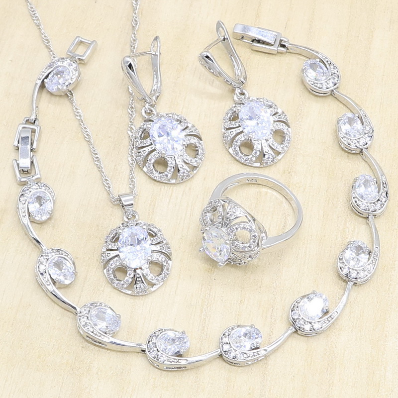 2020 New 925 Silver Jewelry Sets for Women White Zircon Earrings Pendant Necklace Rings Bracelet Wedding Gift, As pic
2020 New 925 Silver Jewelry Sets for Women White Zircon Earrings Pendant Necklace Rings Bracelet Wedding Gift, As pic