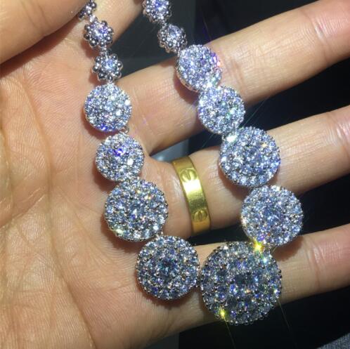 Vecalon Dexule waltz Necklace White Gold Filled 5A cz Evening Party necklaces for Women Bridal Wedding Accessories Jewelry