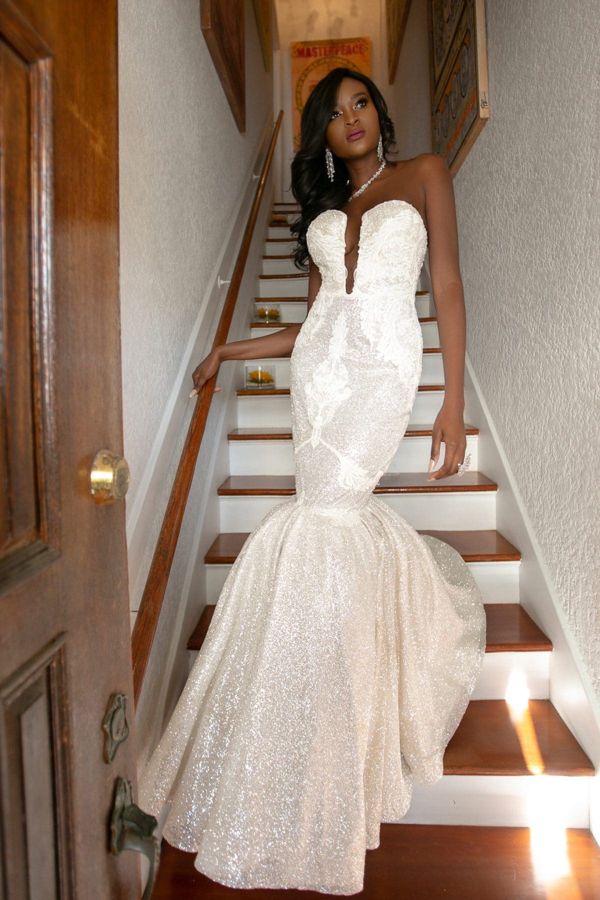 Sparkly Black Girls Mermaid Wedding Dresses 2019 Naama & Anat Sweetheart Lace Sequined Glitters Bridal Gowns Beach Africa robe de mariée