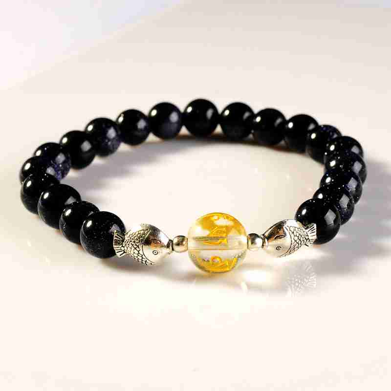 Men's and Women's Natural Stone Bracelet 12PCS Beads Fashion Cuff Bracelet