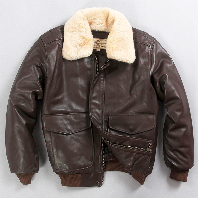 2019 militaly air force flight jacket fur collar genuine leather jacket men winter dark brown sheepskin coat pilot bomber jacket CJ191128, Light brown
2019 militaly air force flight jacket fur collar genuine leather jacket men winter dark brown sheepskin coat pilot bomber jacket CJ191128, Light brown