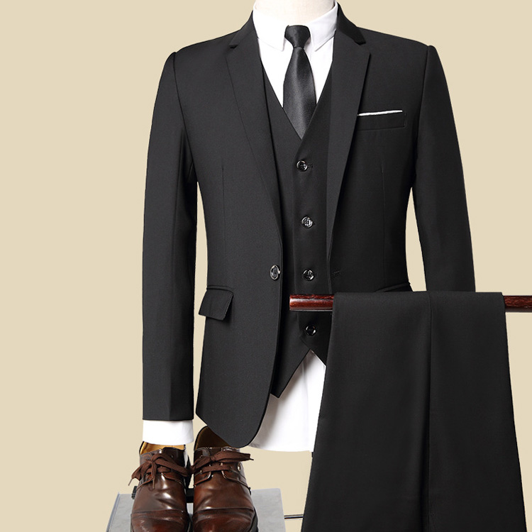 2019 Fashion Wedding Suits For Men Good Quality Single Breasted Buttons Groom Wear Tuxedos 3 pieces (Jacket+Pant+Vest) Business Blazer