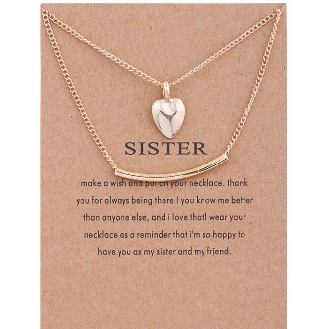 Fashion-Necklaces With Card Gold Skull Elephant Infinity Pendant Double Layer Clavicle Necklace For Women MultiLayer Jewelry Christmas Gift