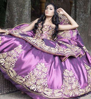 traditional light purple quinceanera dresses sweetheart ball gown gold appliques prom dress puffy lace up sweet 16 dress Princesa vestidos
