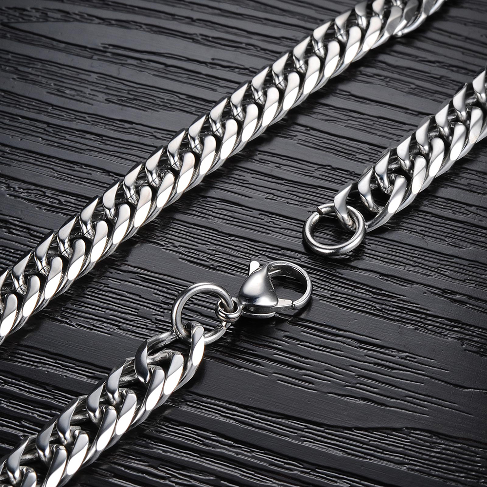 8mm 22inch Cool Men Heavy Thick Titanium Steel Chain Necklace 316L Steel Steel Link Chain Jewelry