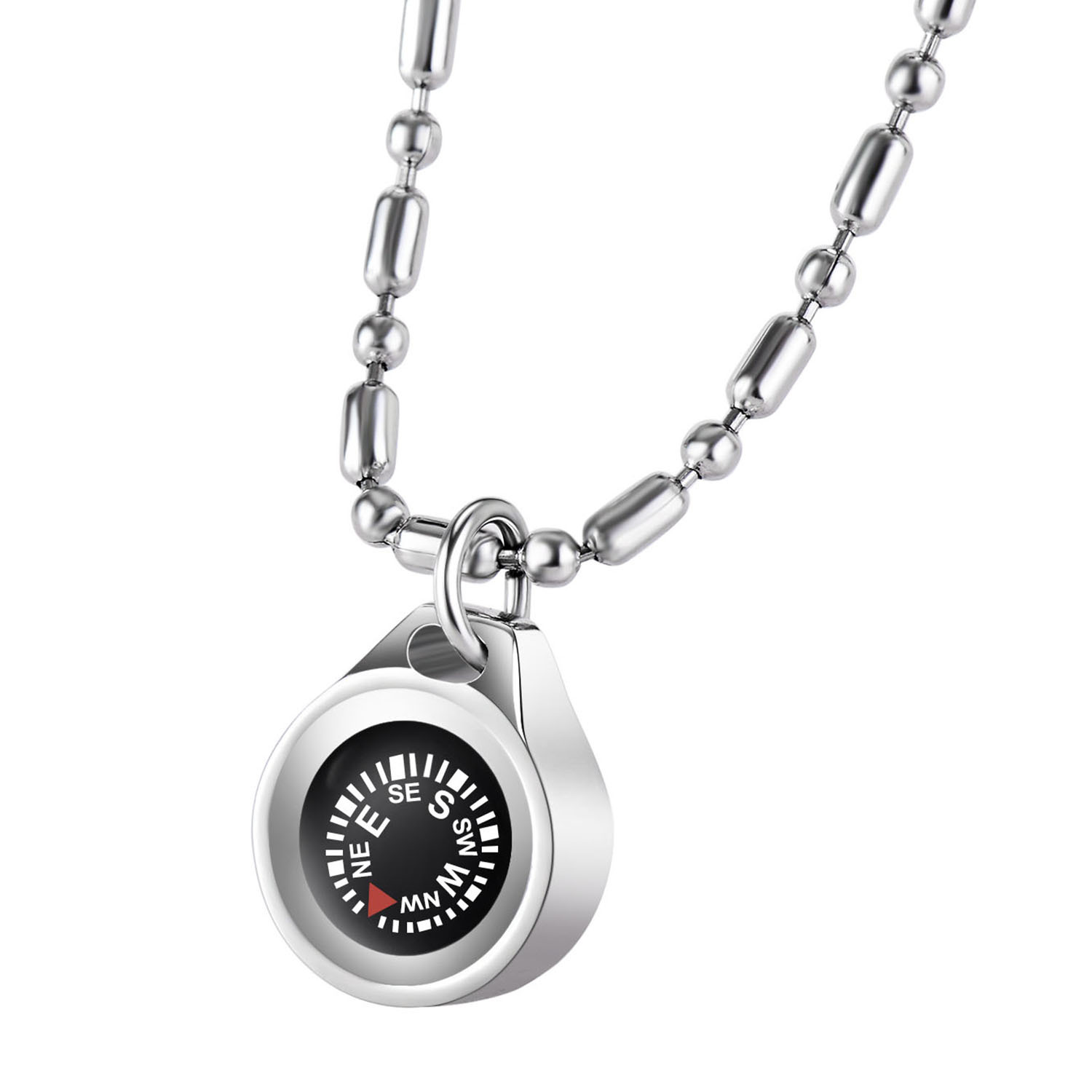 Functional Men Necklace Rudder Compass Pendant Stainless Steel Stylish Male Jewelry Sailor Navy Accessories Gift 21" Chain, Silver
Functional Men Necklace Rudder Compass Pendant Stainless Steel Stylish Male Jewelry Sailor Navy Accessories Gift 21" Chain, Silver