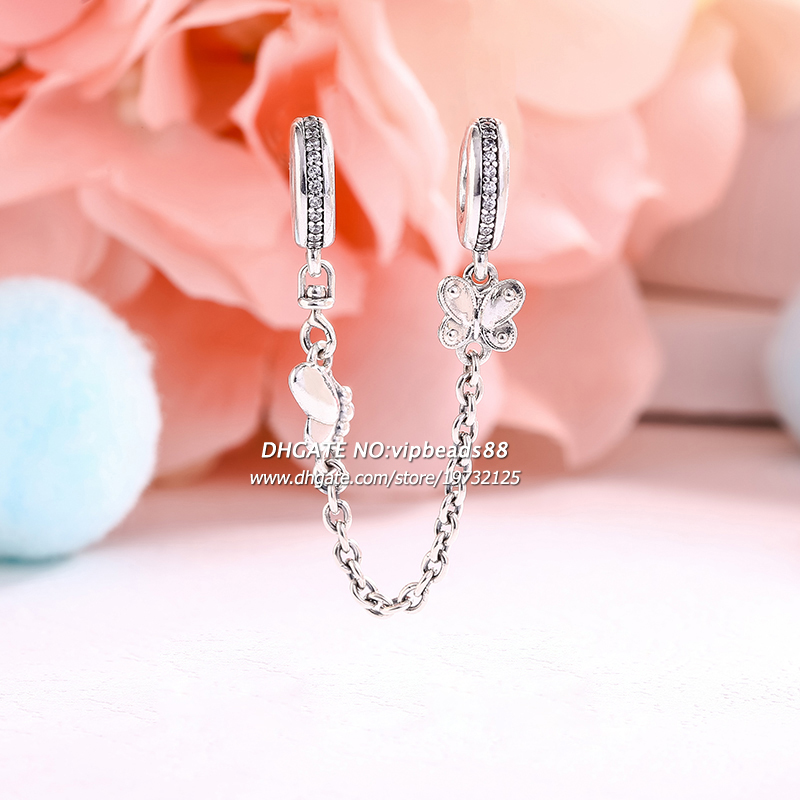 2019 Spring Release S925 Sterling Silver Decorative Butterflies Safety Chain Charm With Clear CZ Fits European pandora Bracelets Necklaces
2019 Spring Release S925 Sterling Silver Decorative Butterflies Safety Chain Charm With Clear CZ Fits European pandora Bracelets Necklaces
