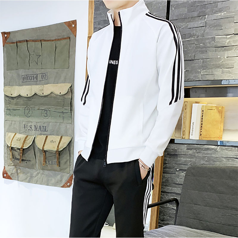 Solid color striped outdoor sports jacket, casual polyester imitation cotton suit-black red blue white
Solid color striped outdoor sports jacket, casual polyester imitation cotton suit-black red blue white